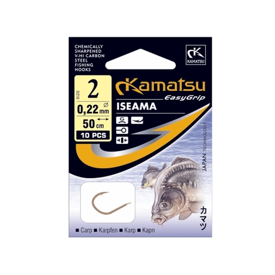 KAMATSU przypony karp ISEAMA #4, 50cm 10szt